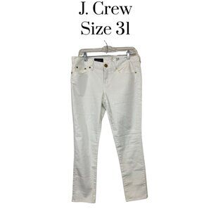 J.Crew Women’s Toothpick White Jeans Size 31 Ankle Slim Fit Stretch Denim GUC